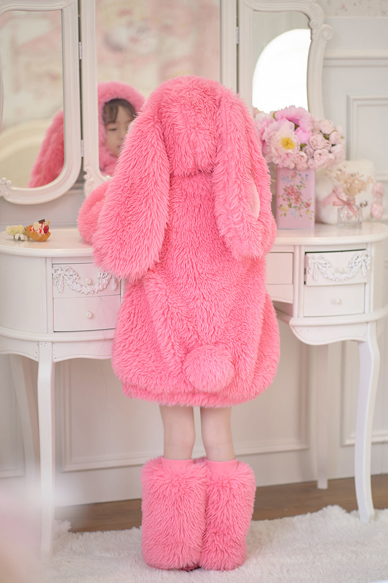 Pink Fluffy Bunny Suit For Kids (New Design) - Image 9