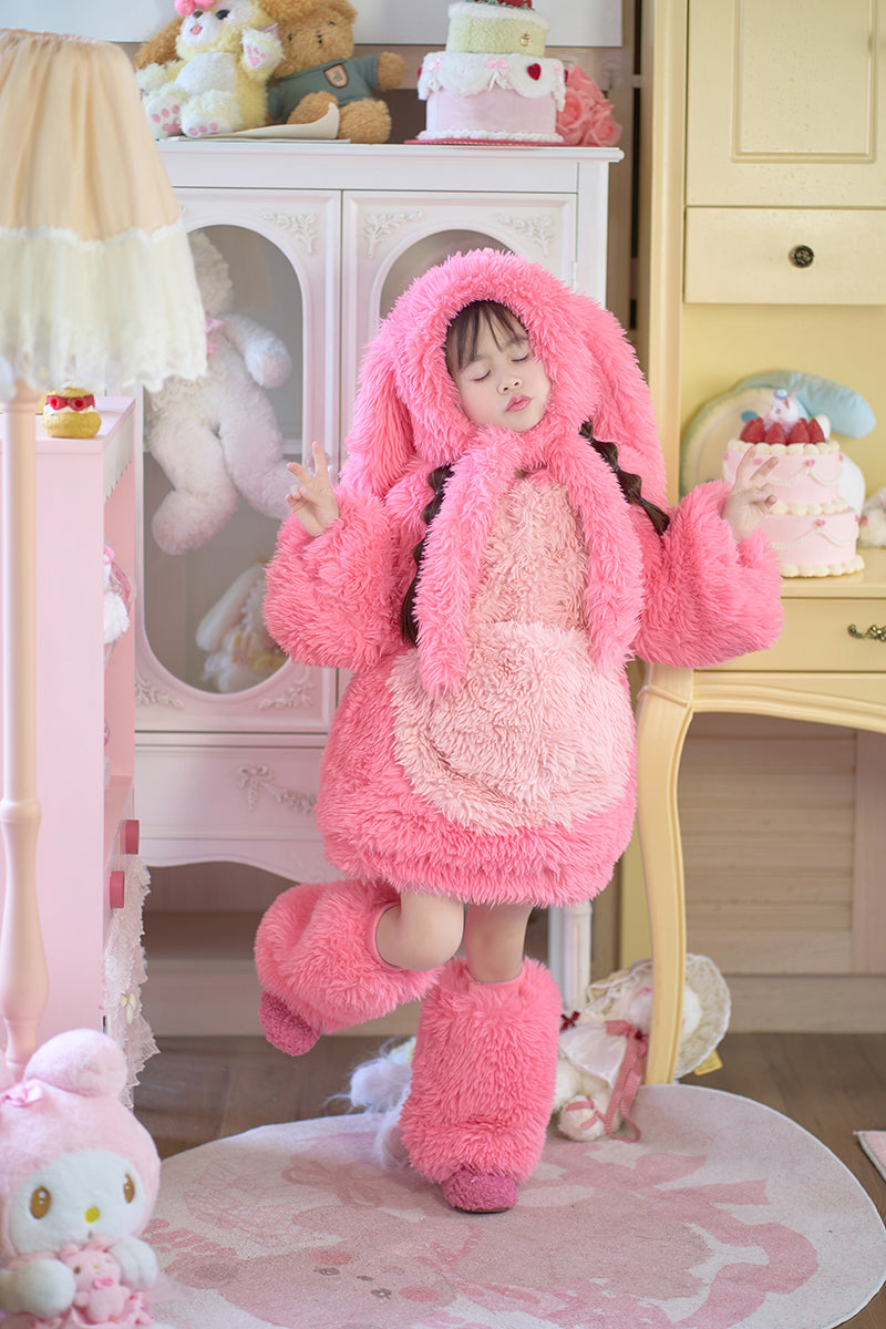 Pink Fluffy Bunny Suit For Kids (New Design) - Image 8