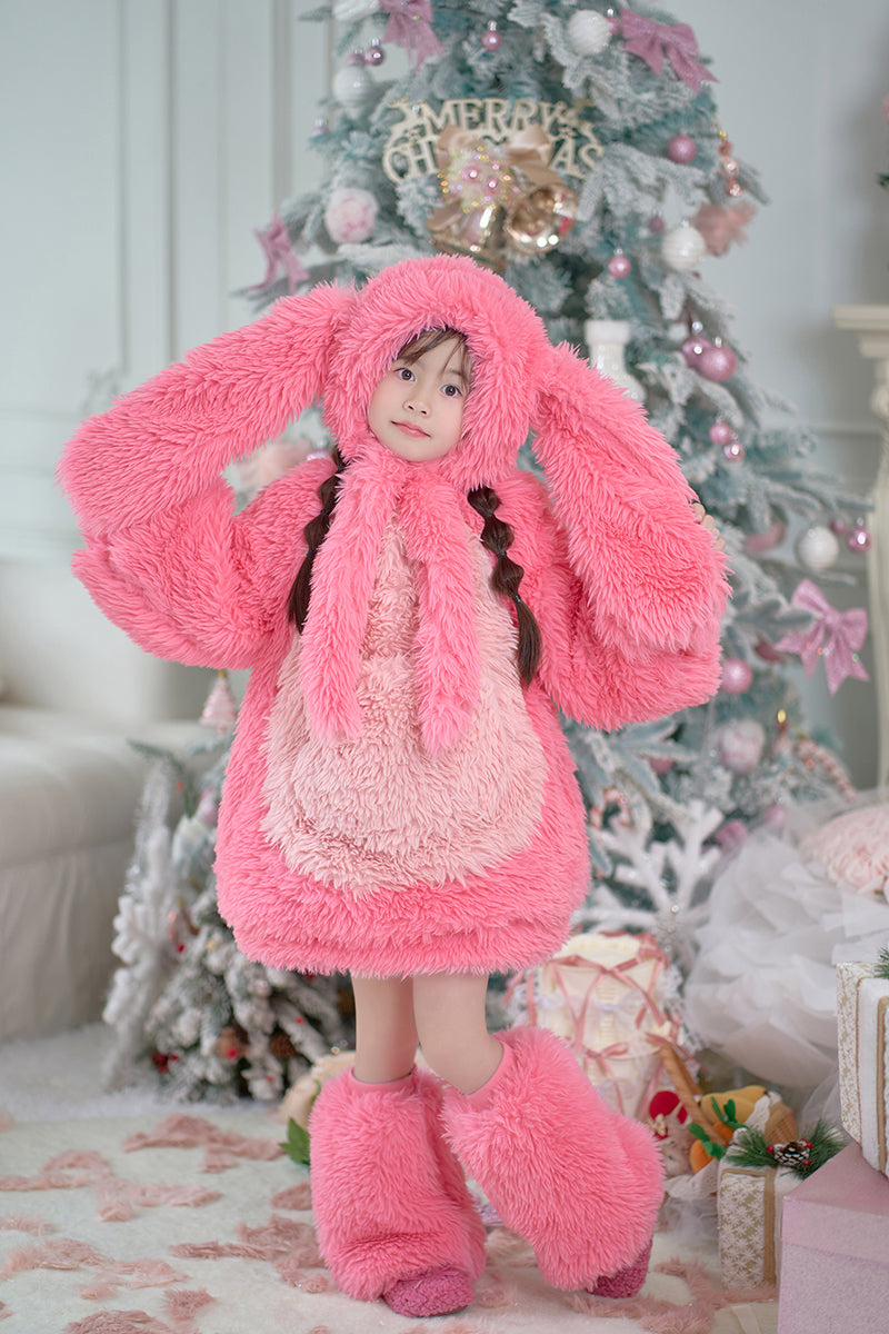 Pink Fluffy Bunny Suit For Kids (New Design) - Image 7