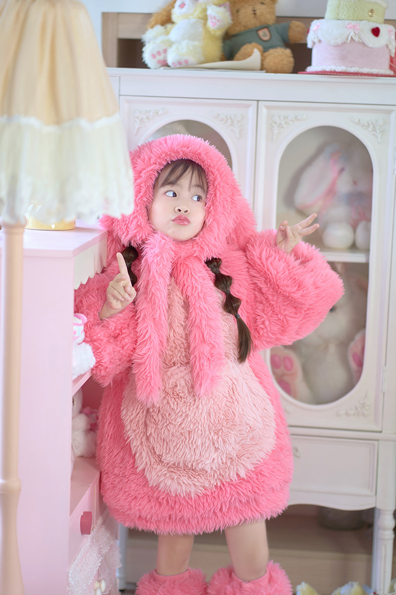 Pink Fluffy Bunny Suit For Kids (New Design) - Image 6