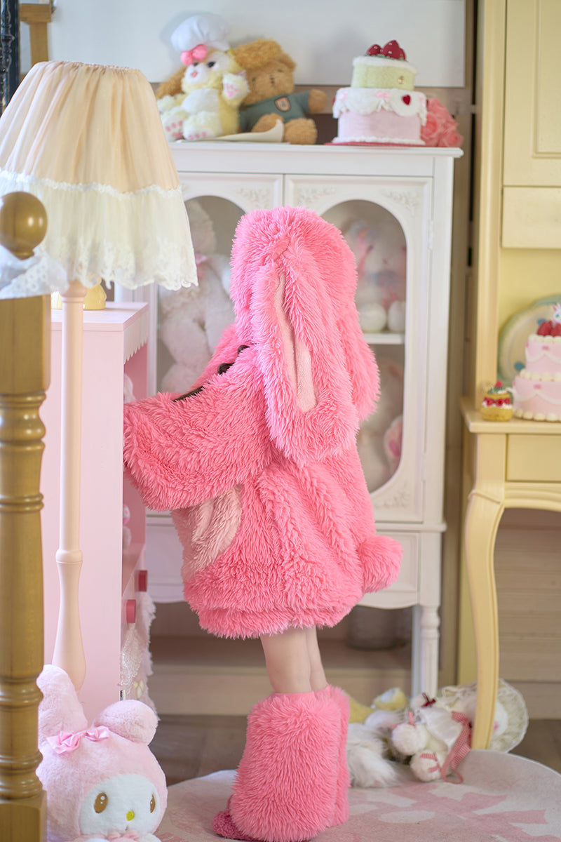 Pink Fluffy Bunny Suit For Kids (New Design) - Image 5