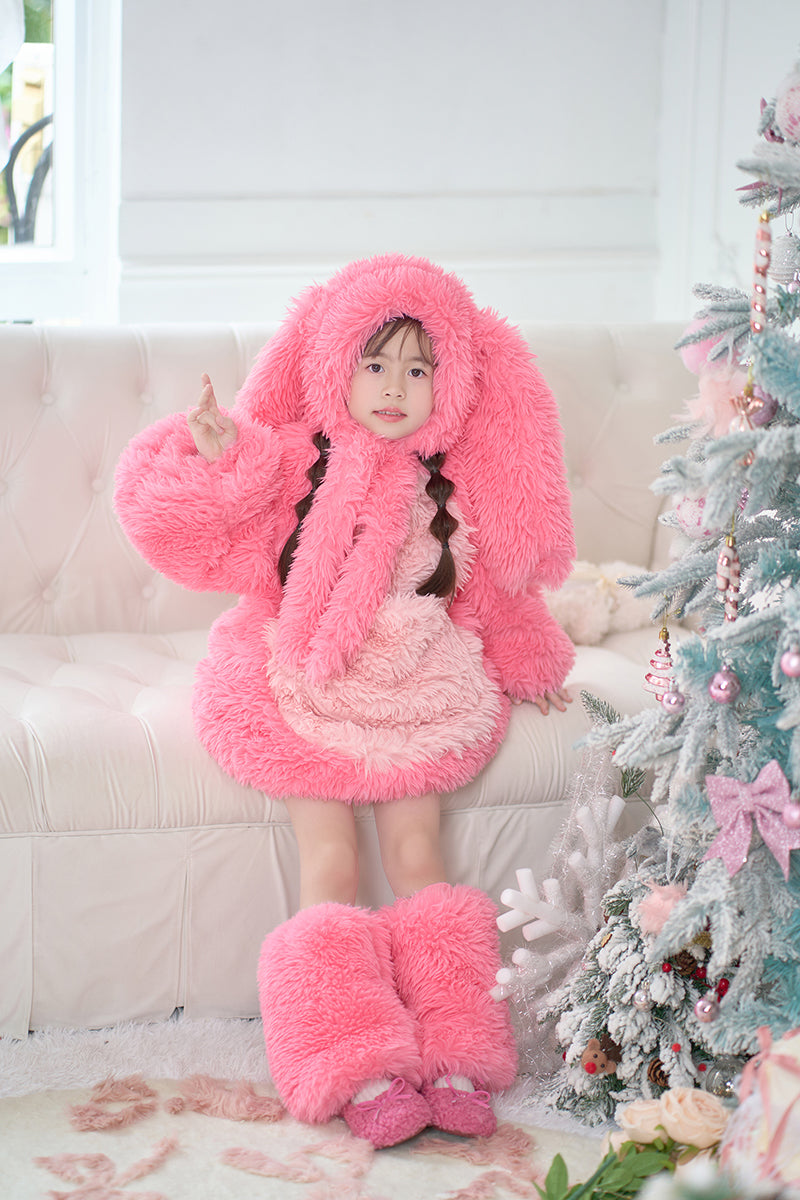 Pink Fluffy Bunny Suit For Kids (New Design) - Image 4