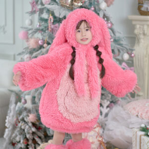 Pink Fluffy Bunny Suit For Kids (New Design)