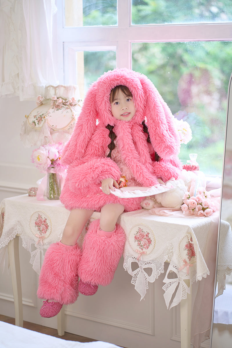 Pink Fluffy Bunny Suit For Kids (New Design) - Image 10