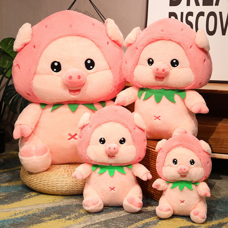 Pink Strawberry Pig Plush Toy (4 Sizes) - Image 3