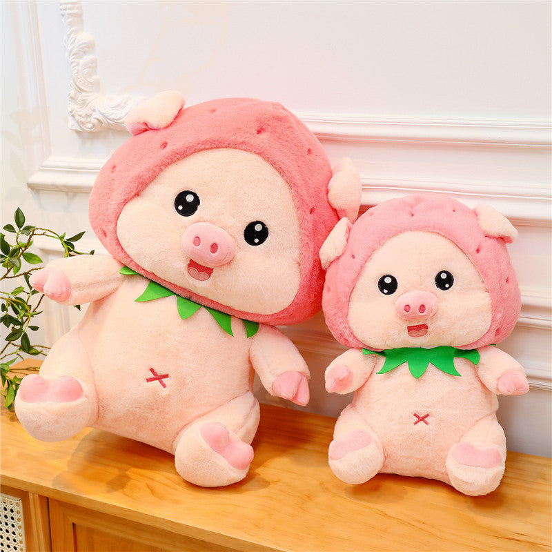 Pink Strawberry Pig Plush Toy (4 Sizes) - Image 5