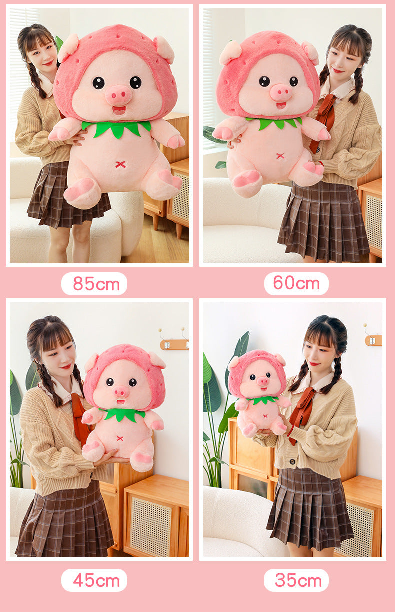Pink Strawberry Pig Plush Toy (4 Sizes) - Image 8