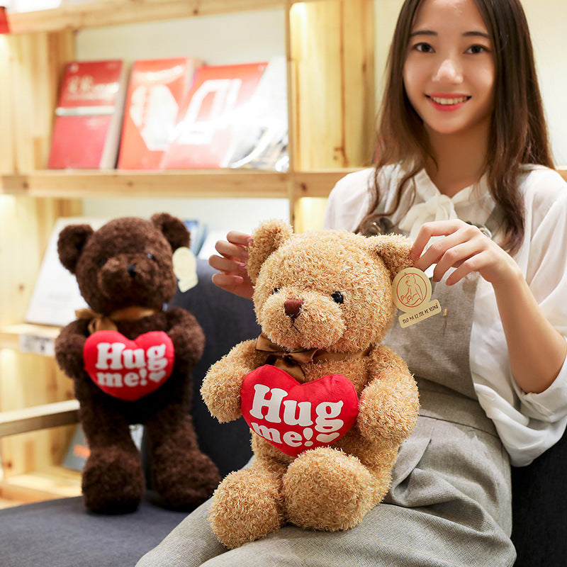 Plush Bear with Plush Love Heart - Image 2