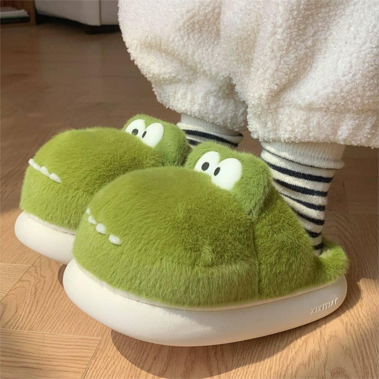 Plush Crocodile Slippers (New Design) - Image 4