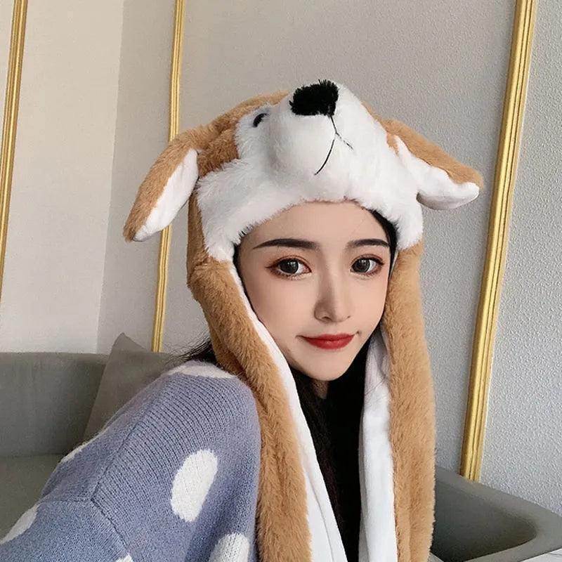 Plush Dog Ear Jumping Hat - Image 3