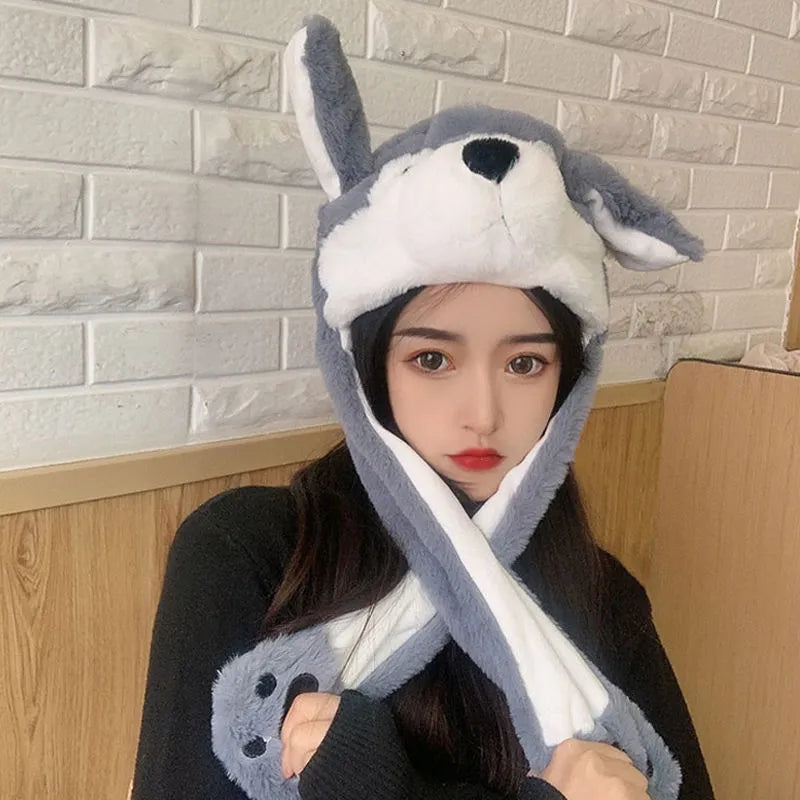 Plush Dog Ear Jumping Hat - Image 2