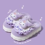 Plush Kuromi Slippers (purple)