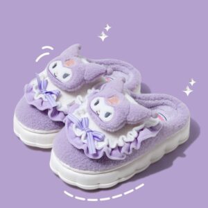 Plush Kuromi Slippers (purple)