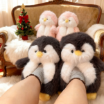 Plush Penguin Slippers Kawaii Cute Fluffy Slippers