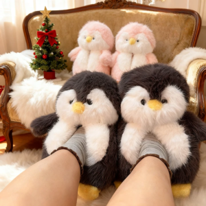 Plush Penguin Slippers Kawaii Cute Fluffy Slippers