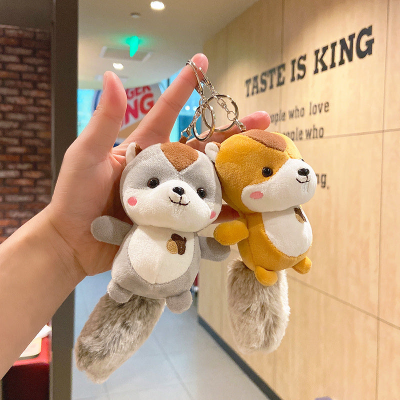 Plush Squirrel Pendant Keychain