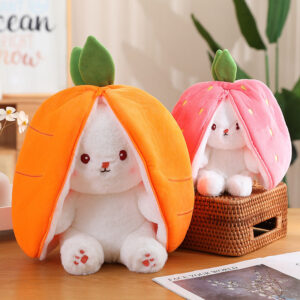 Reversible Bunny Plush (carrot and strawberry)