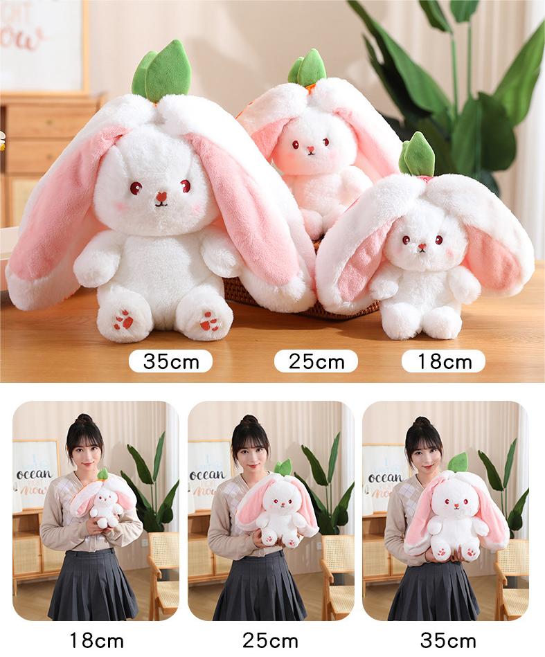 Reversible Bunny Plush (carrot and strawberry) - Image 9