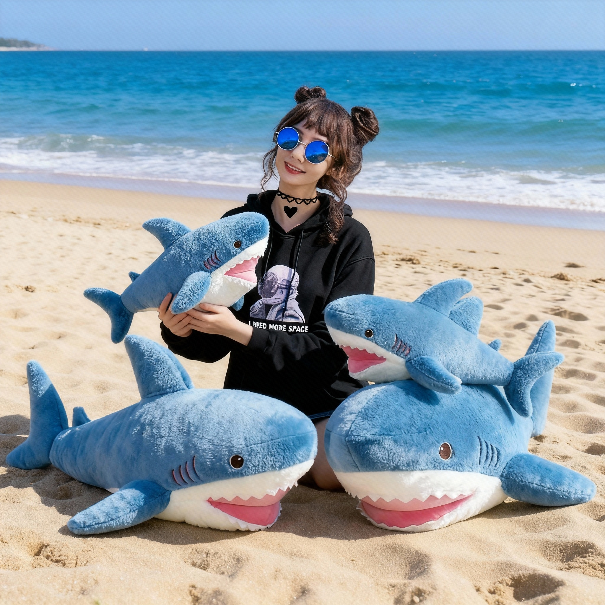 Shark Plush Toy Cute Cuddly Stuffed Shark - Image 4