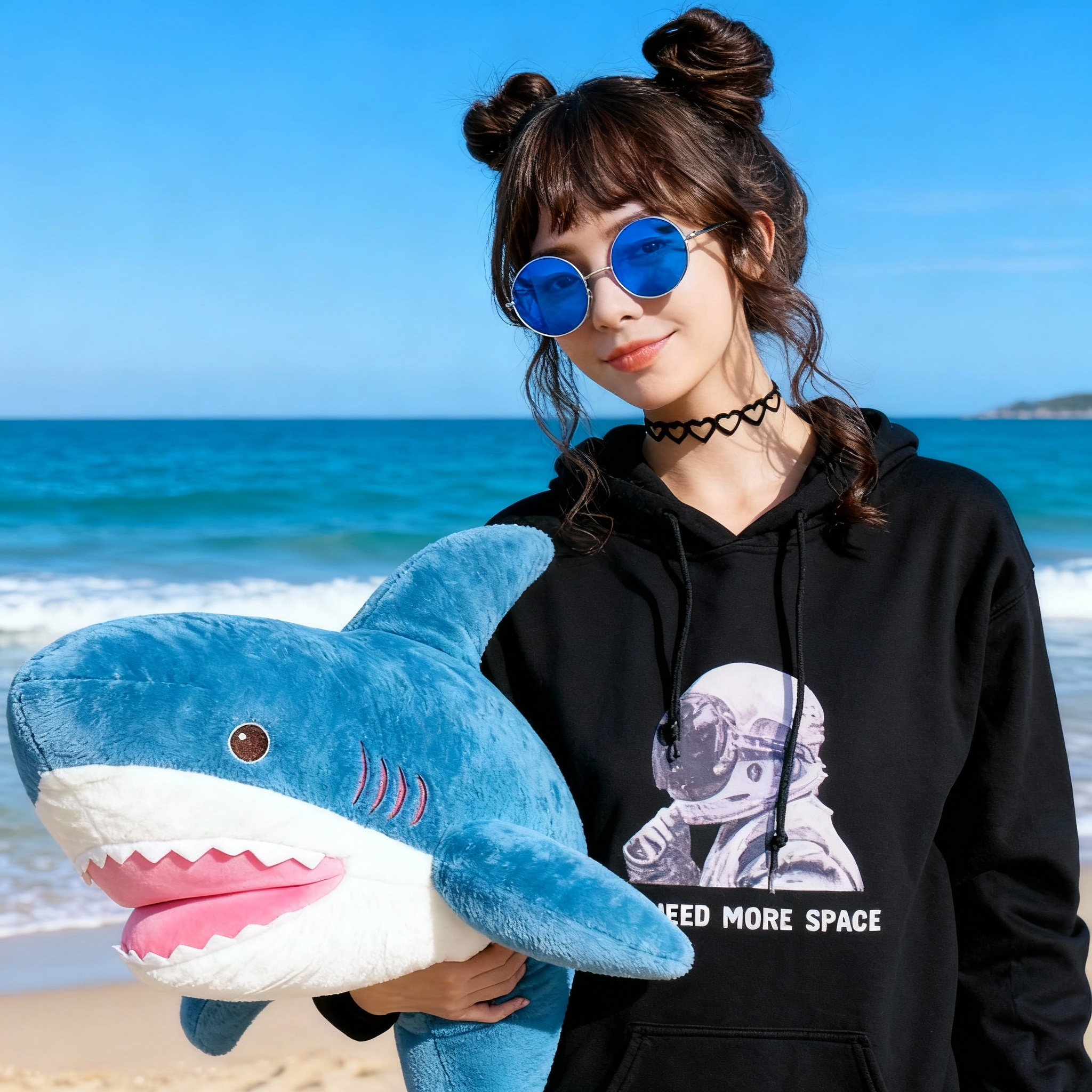 Shark Plush Toy Cute Cuddly Stuffed Shark - Image 3