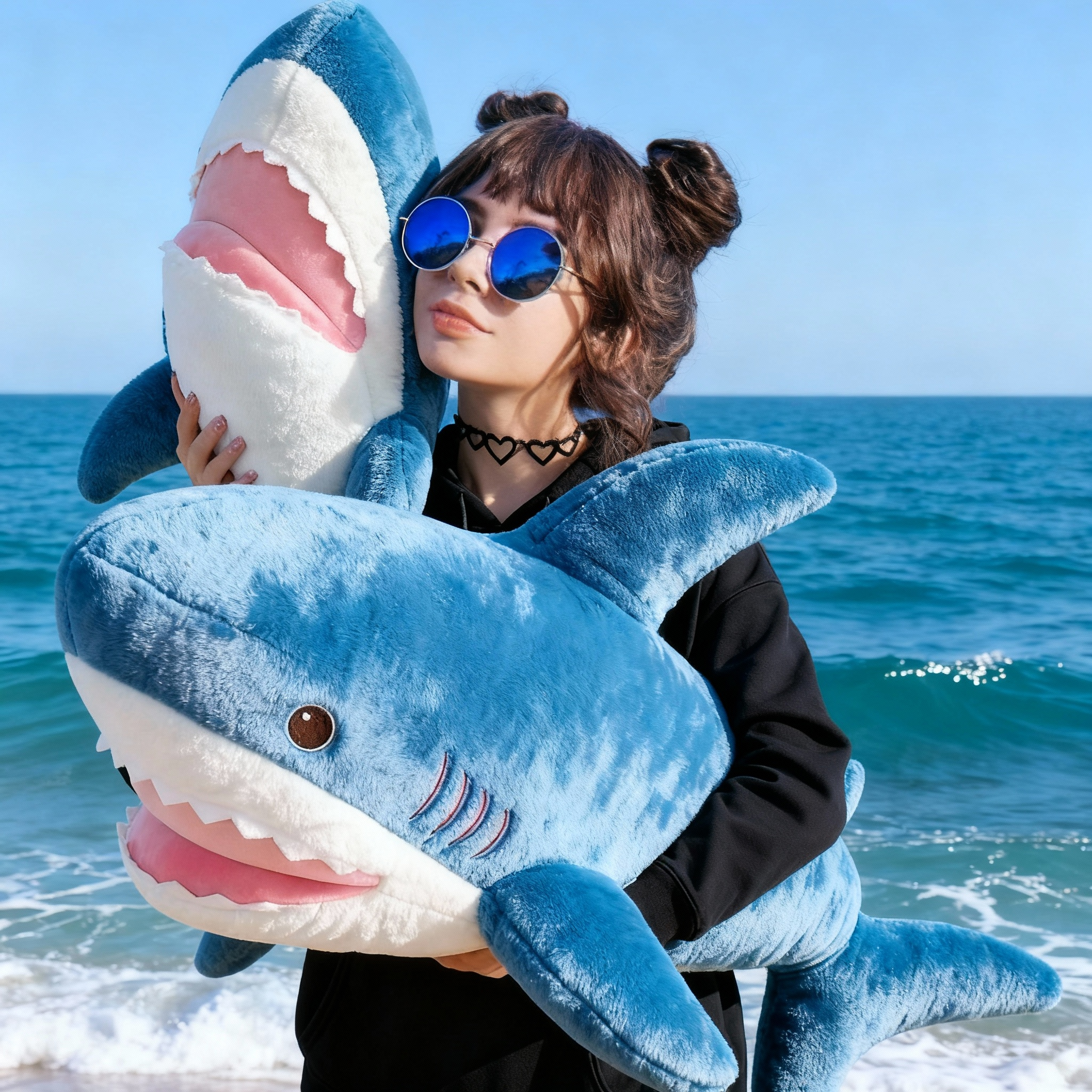 Shark Plush Toy Cute Cuddly Stuffed Shark - Image 2