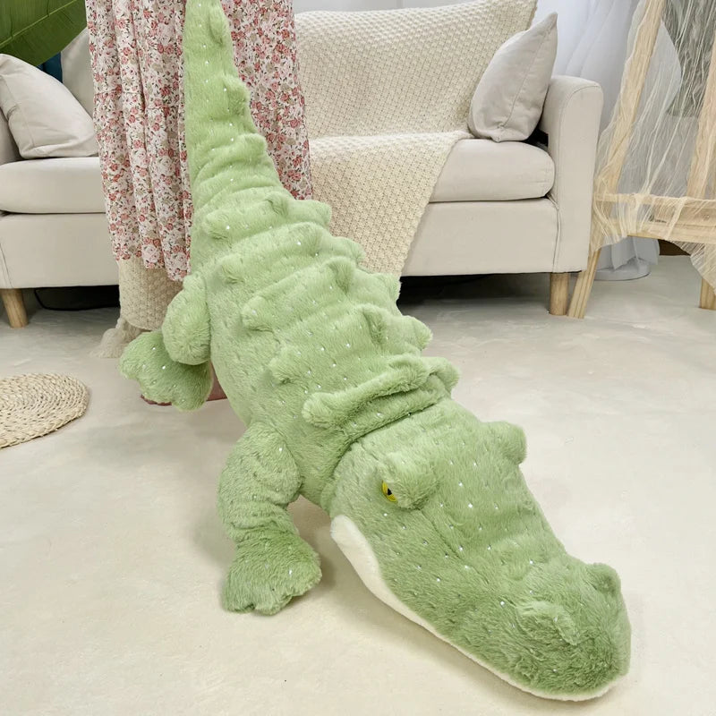 Soft Fluffy Green Crocodile Plush Toy - Image 3