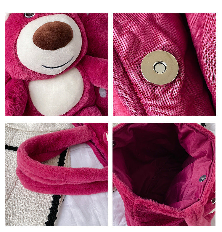 Strawberry Bear Plush Handbag - Image 4