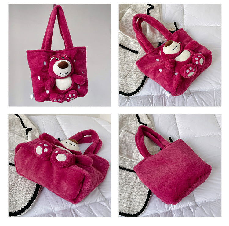 Strawberry Bear Plush Handbag - Image 5