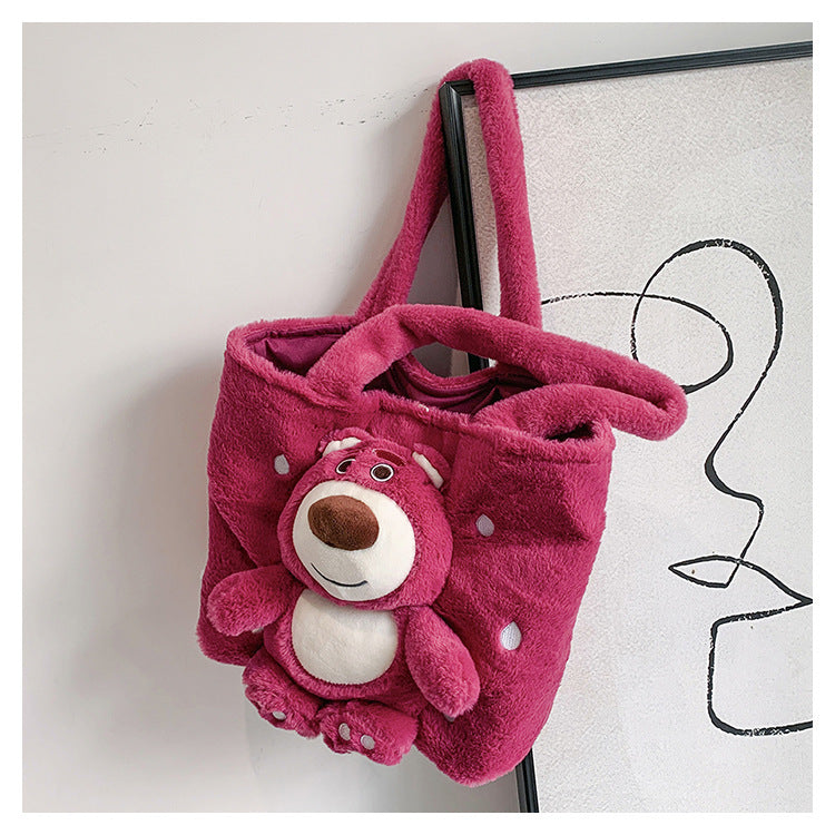 Strawberry Bear Plush Handbag - Image 3