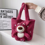 Strawberry Bear Plush Handbag