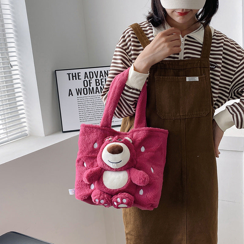 Strawberry Bear Plush Handbag - Image 2