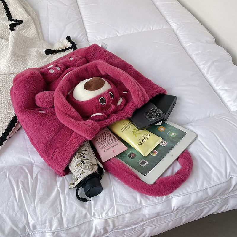 Strawberry Bear Plush Handbag - Image 6