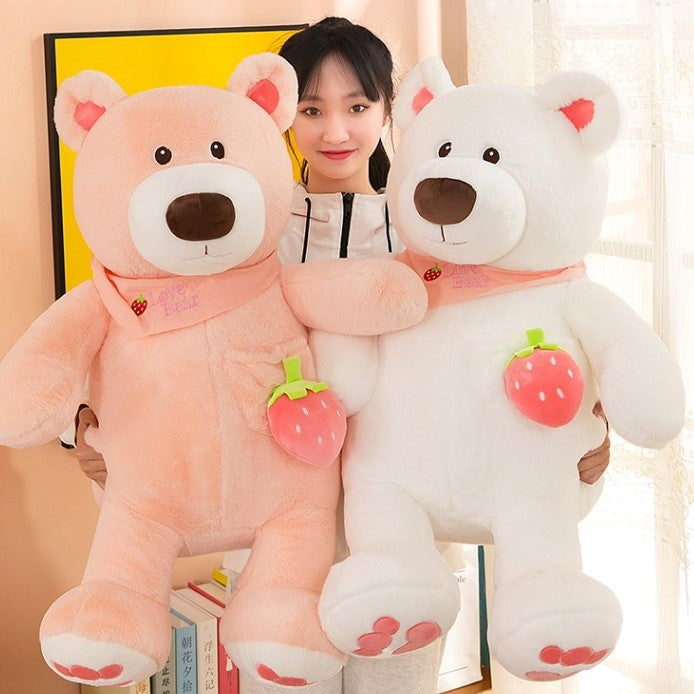 Strawberry Teddy Bear Plush for Warm Hugs
