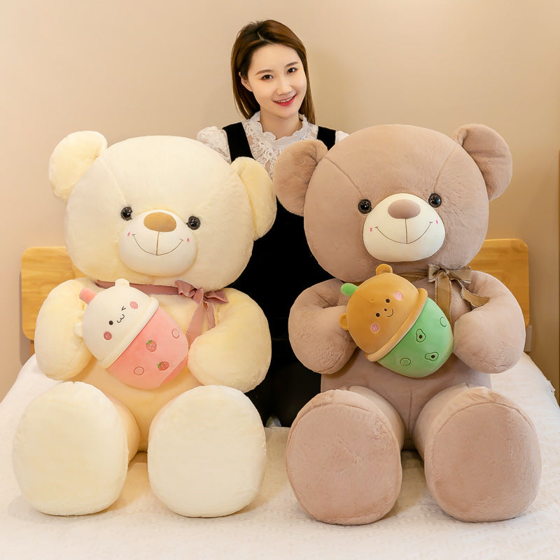 Teddy Bear With Bubble Tea Plush Toy - Image 3