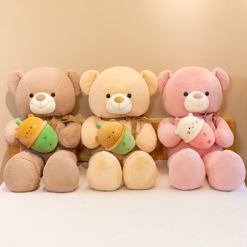 Teddy Bear With Bubble Tea Plush Toy - Image 2