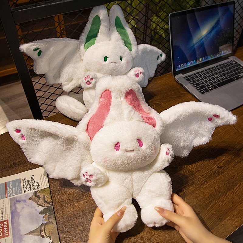 White Kawaii Fluffy Bat Plushie - Image 15