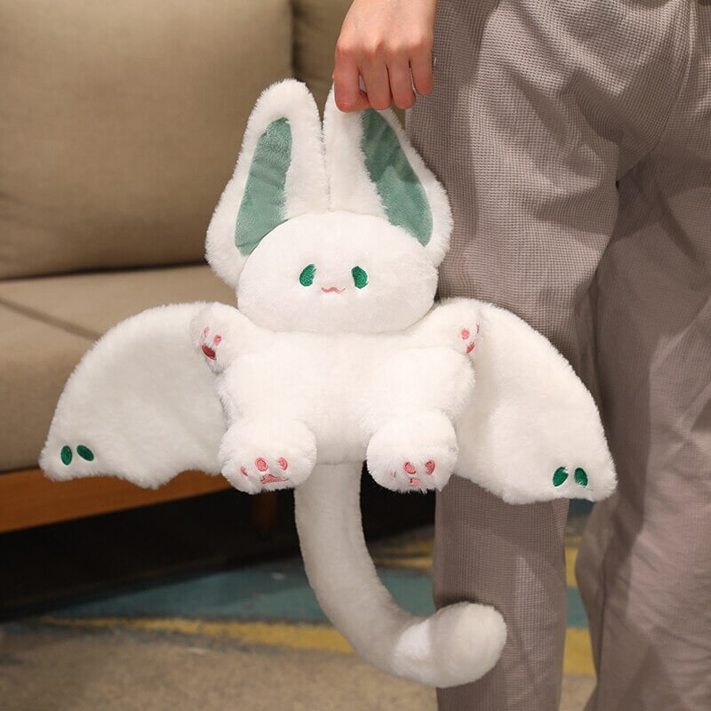 White Kawaii Fluffy Bat Plushie - Image 9