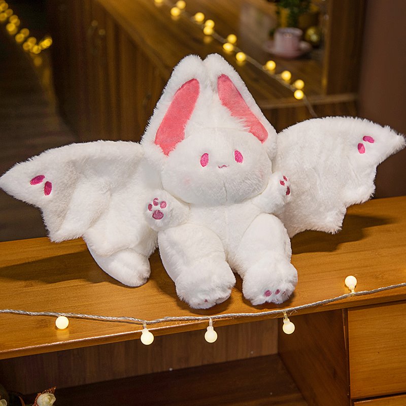 White Kawaii Fluffy Bat Plushie - Image 8