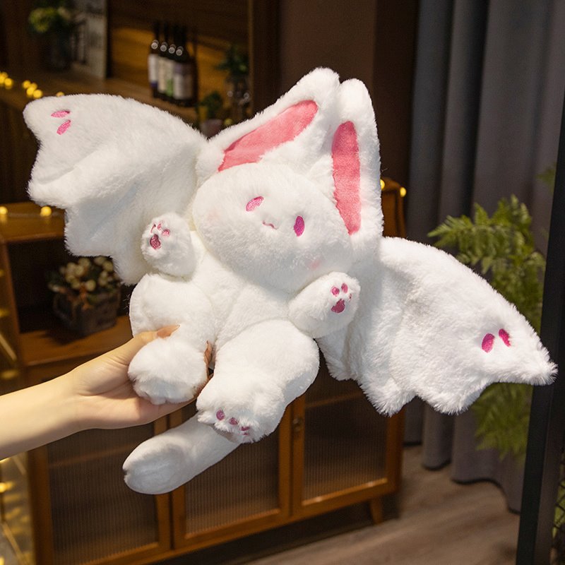 White Kawaii Fluffy Bat Plushie - Image 14