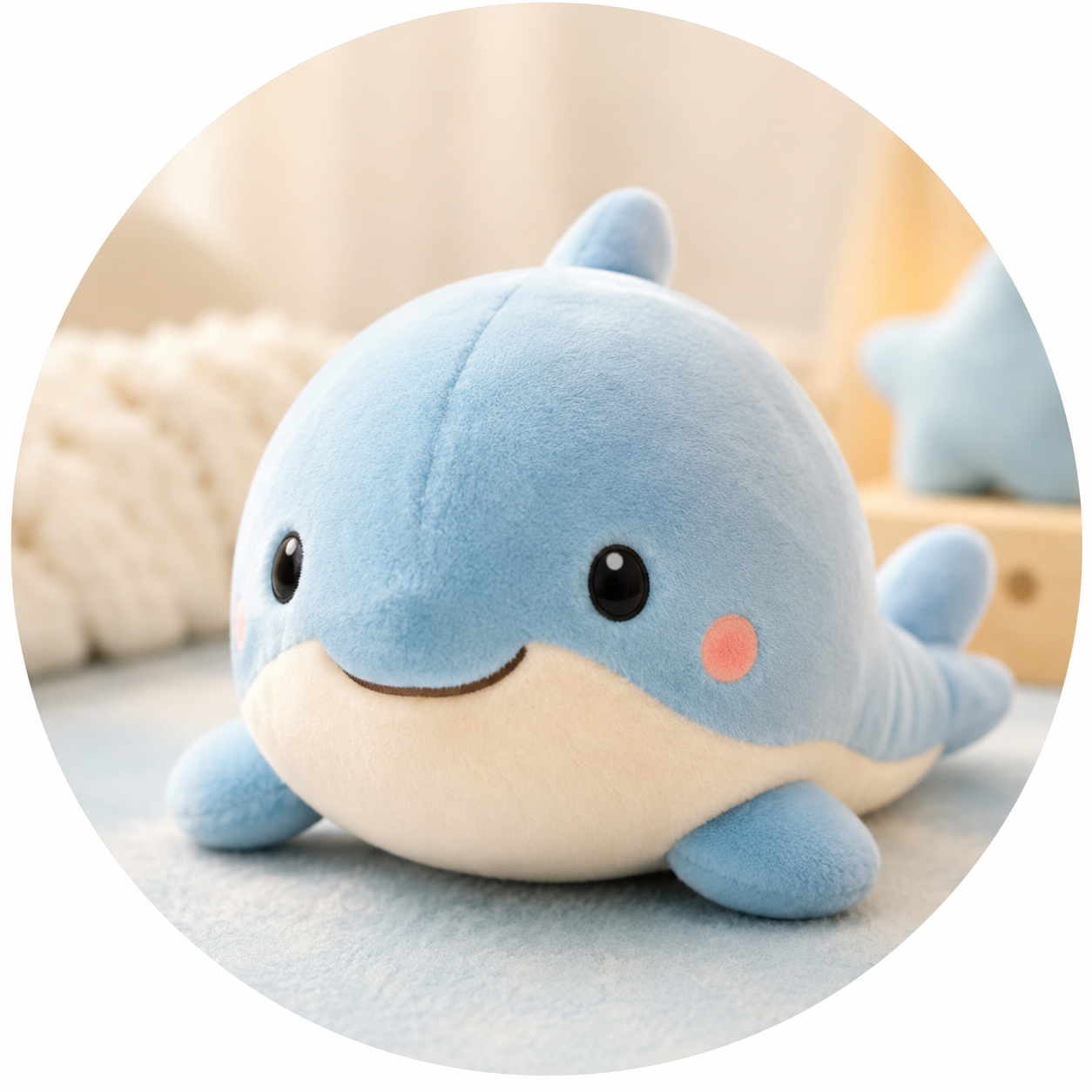 Cozy Plush Dolphin Circle Icon