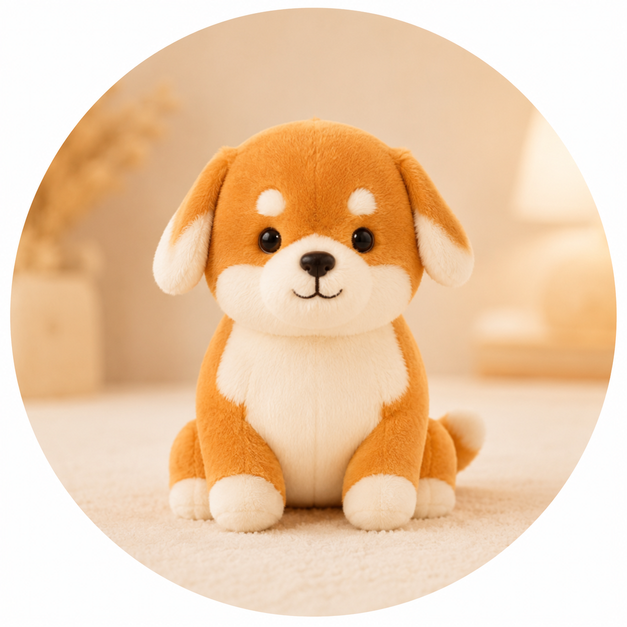 Cozy Plush Puppy Circle Icon