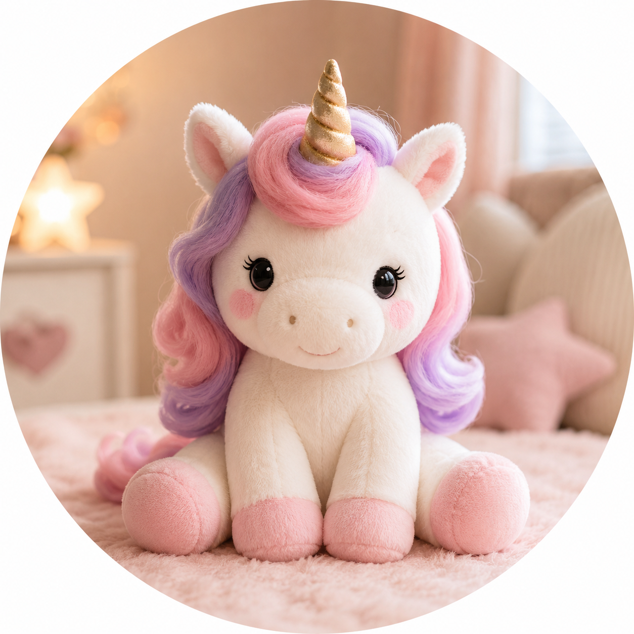 Cozy Plush Unicorn Circle Icon