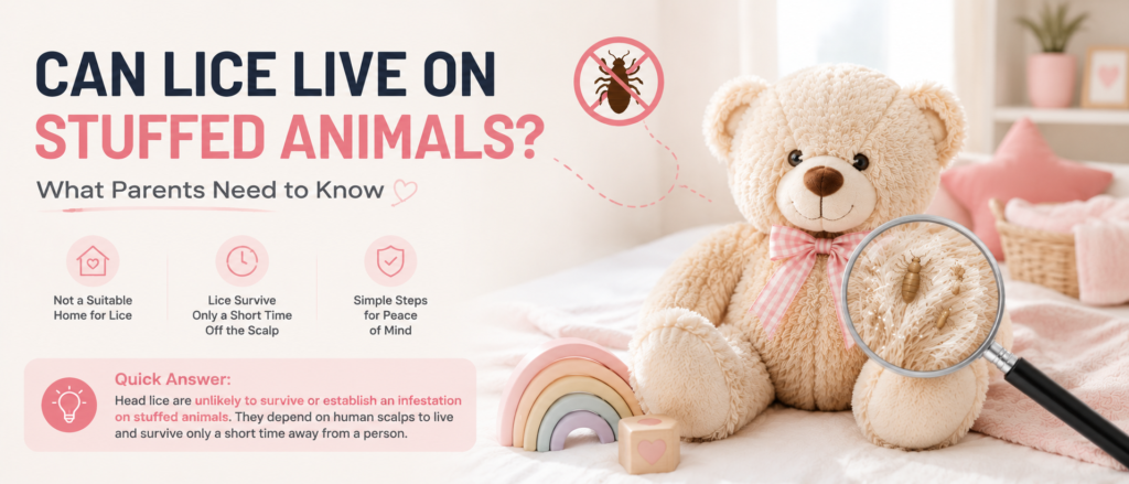 Can lice live on stuffed animals? Guide explaining why head lice are unlikely to survive on plush toys away from the human scalp
