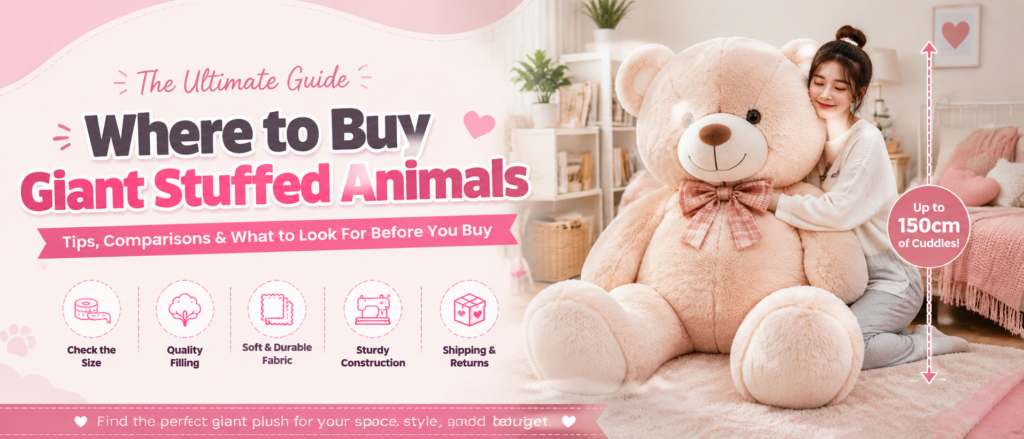 Where to Buy Giant Stuffed Animals: Complete Guide to Choosing Large Plush Toys by Size, Material, Filling and Quality